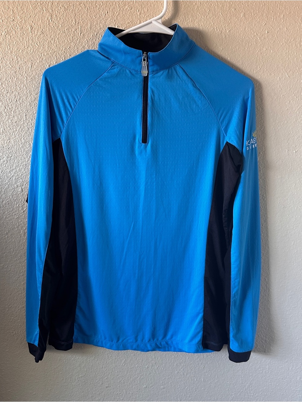 Kastel Denmark 1/4 Zip Blue Black Sun Shirt with Mesh Women's Size Medium Snag